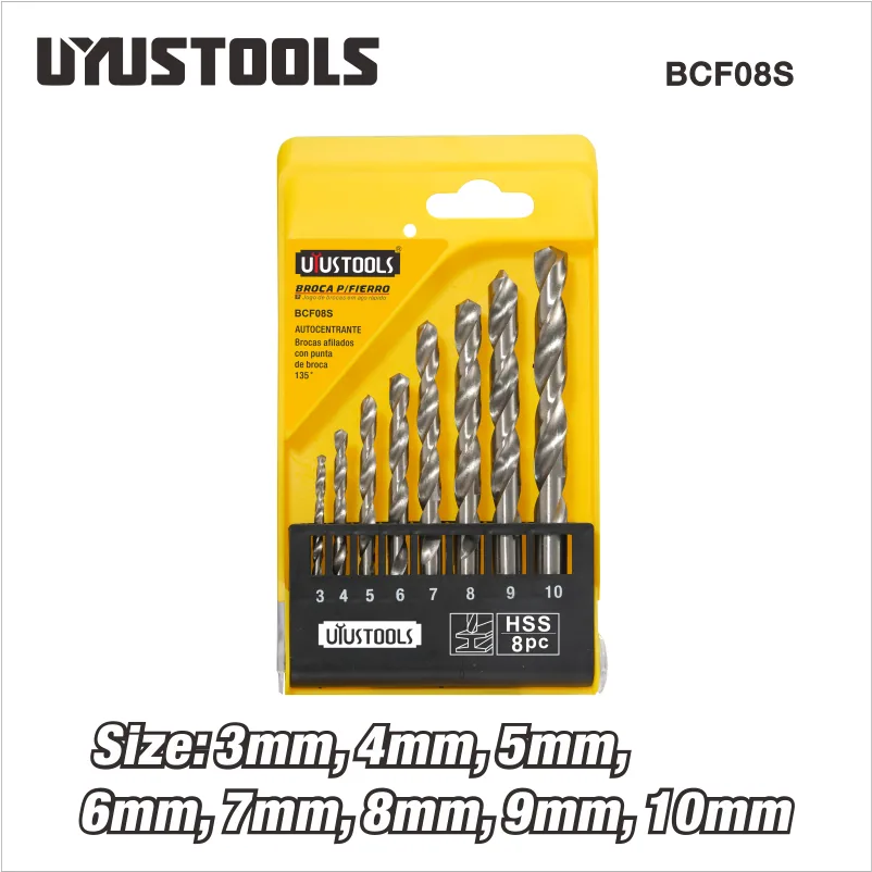 Jeu de 8 forets HSS pour métal BCF08S