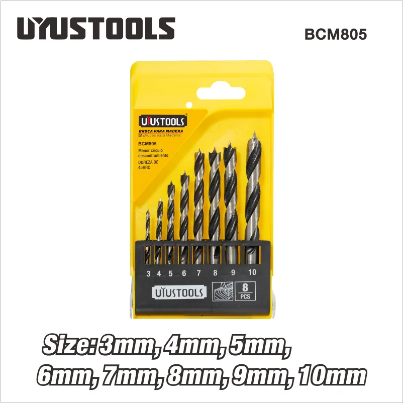 Jeu de 8 forets à bois BCM805