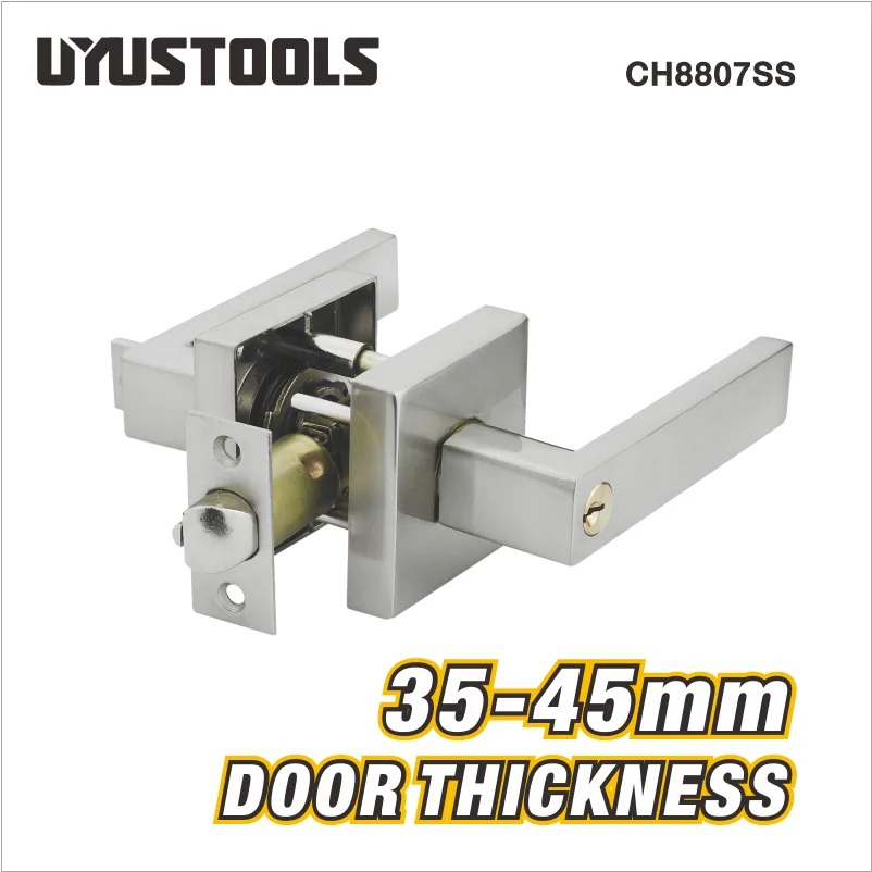 Poignée de porte à serrure, finition inox CH8807SS