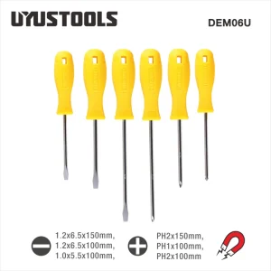 Jeu de 6 tournevis cruciformes et plats