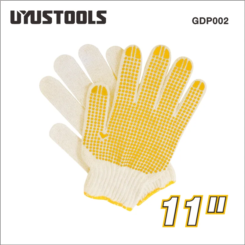 Gants tricotés à picots PVC, taille 11″ GDP002