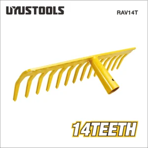 Tête de râteau en acier, 14 dents