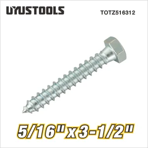 Vis à bois tête hexagonale 5/16″ x 3-1/2″, zinguée